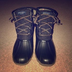 Black Sperry Duck Boots